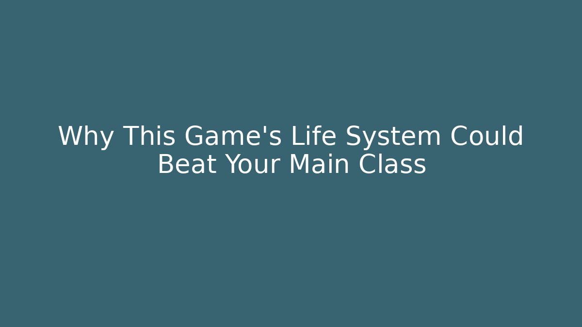 Why This Game's Life System Could Beat Your Main Class - Critter Realm