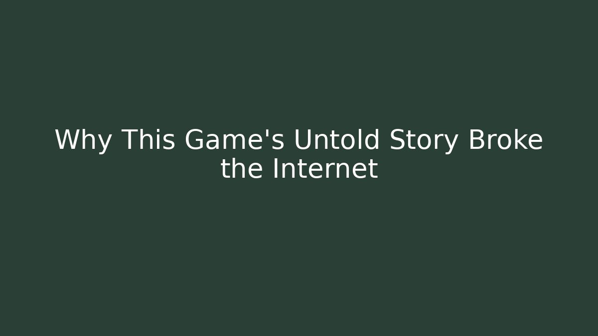 Why This Game’s Untold Story Broke the Internet - Critter Realm