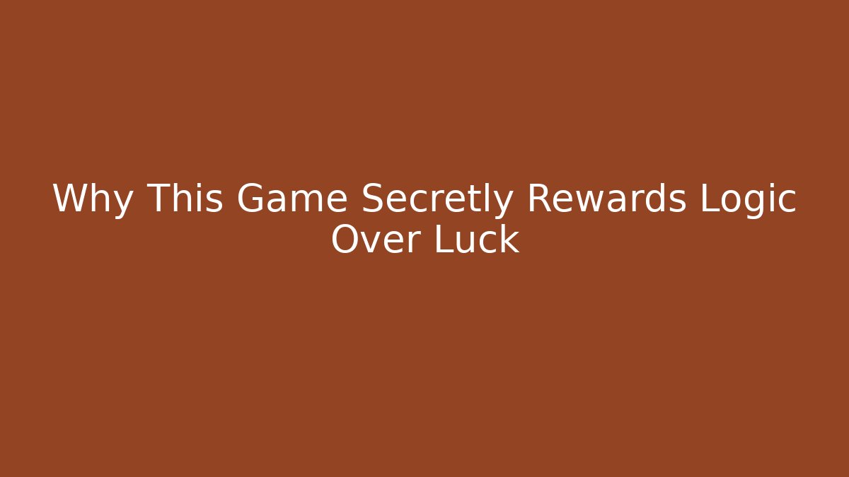 Why This Game Secretly Rewards Logic Over Luck