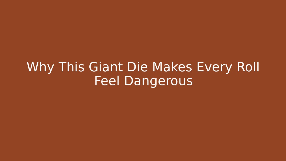 Why This Giant Die Makes Every Roll Feel Dangerous