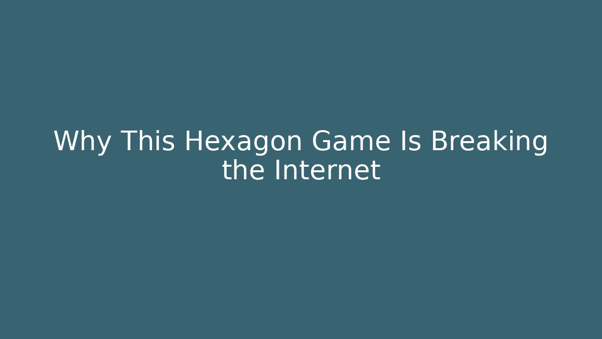 Why This Hexagon Game Is Breaking the Internet - Critter Realm