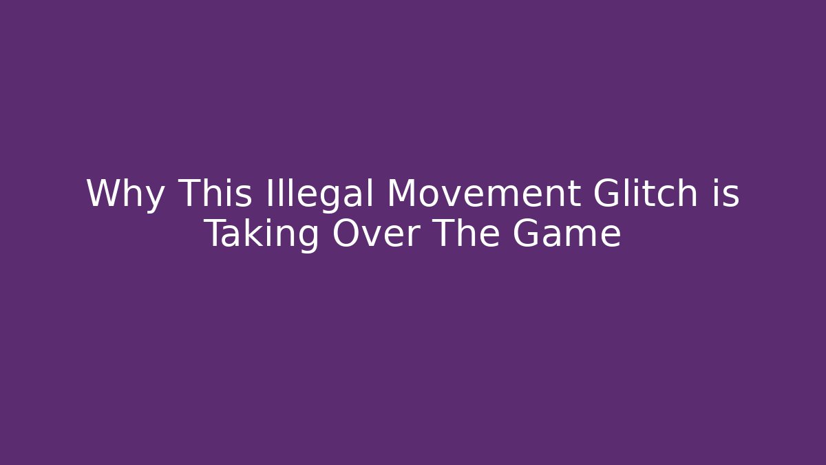 Why This Illegal Movement Glitch is Taking Over The Game - Critter Realm