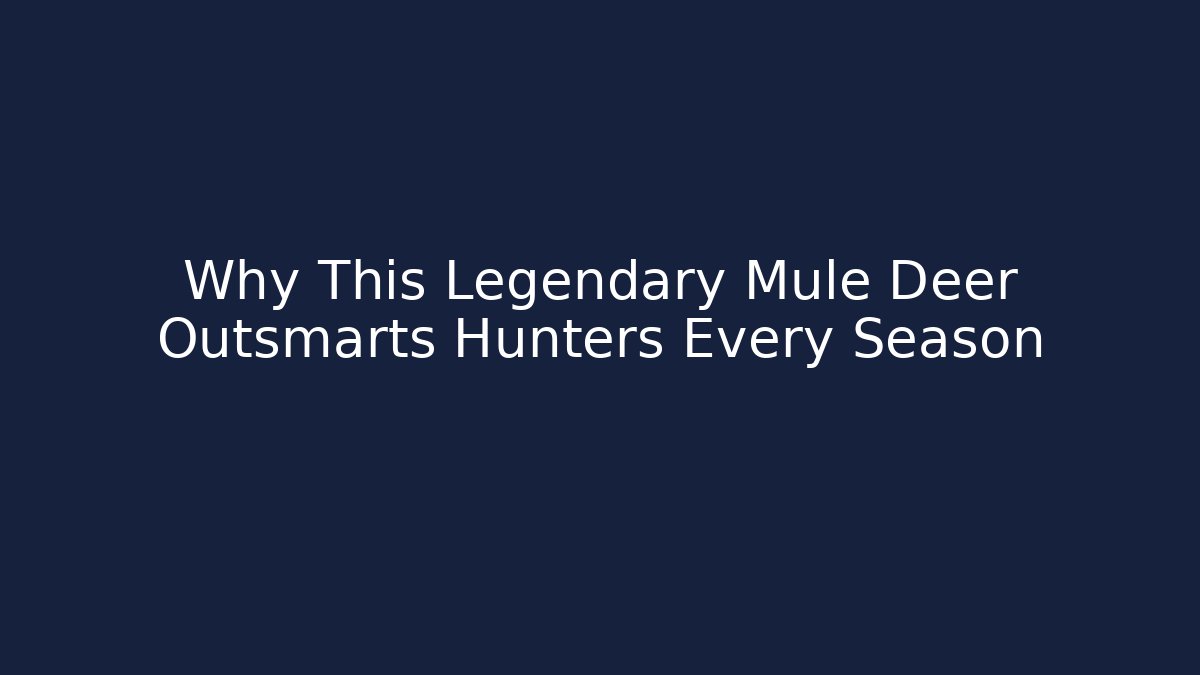 Why This Legendary Mule Deer Outsmarts Hunters Every Season
