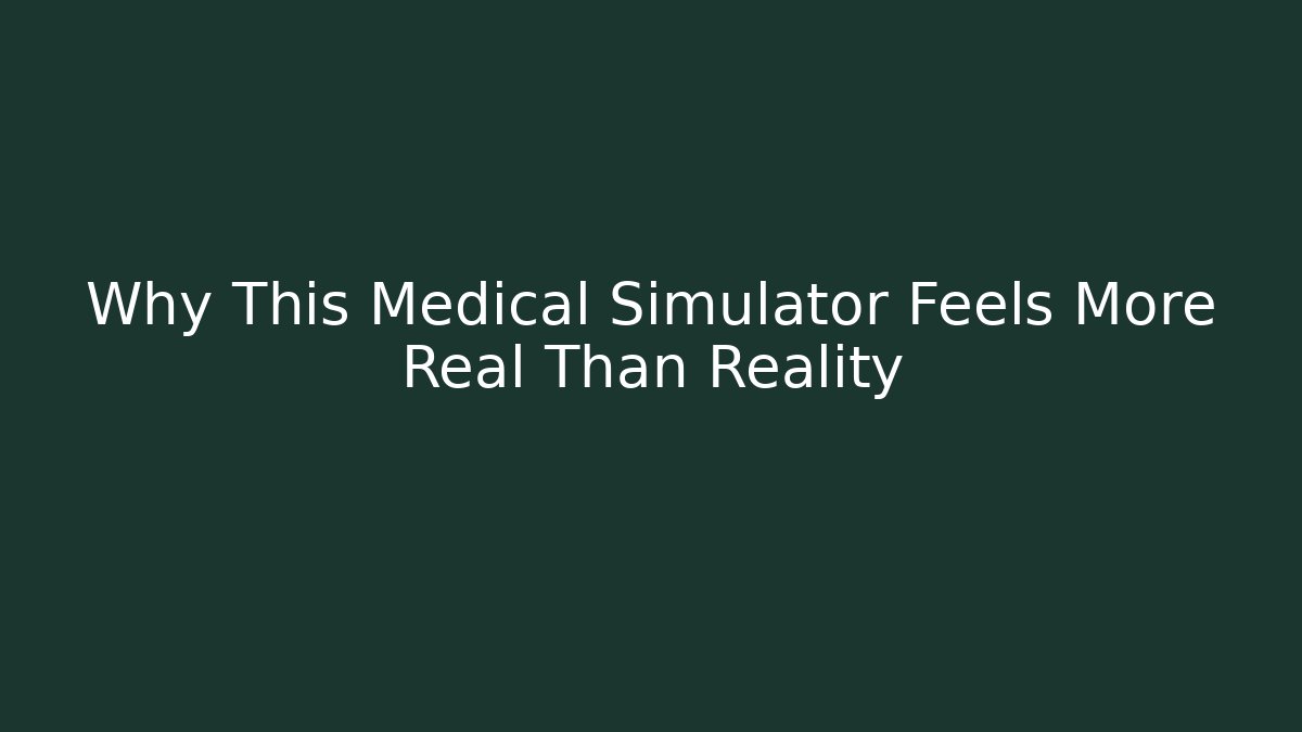 Why This Medical Simulator Feels More Real Than Reality