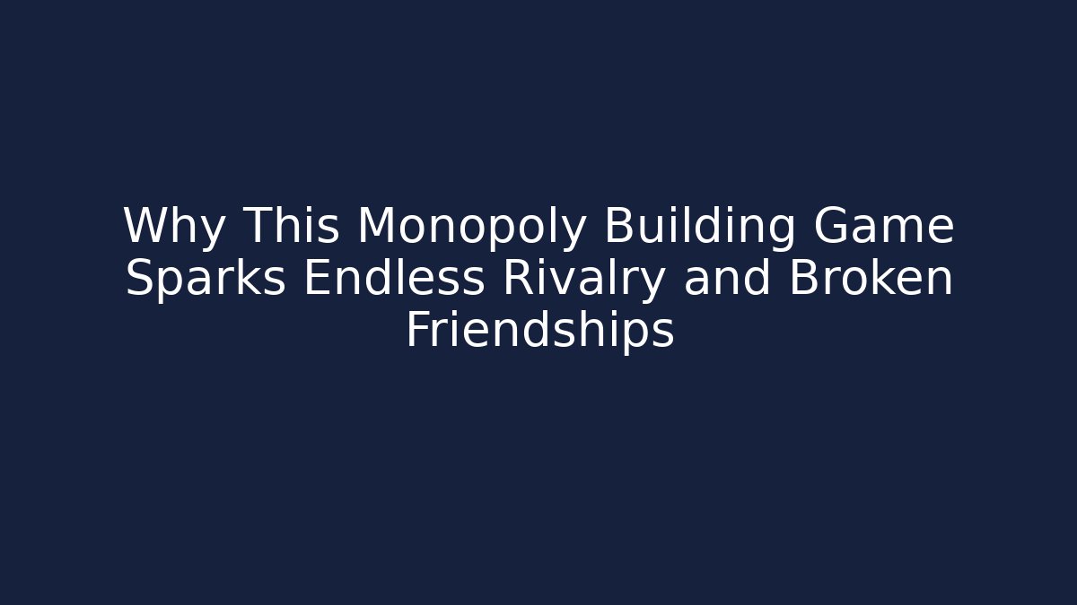 Why This Monopoly Building Game Sparks Endless Rivalry and Broken Friendships