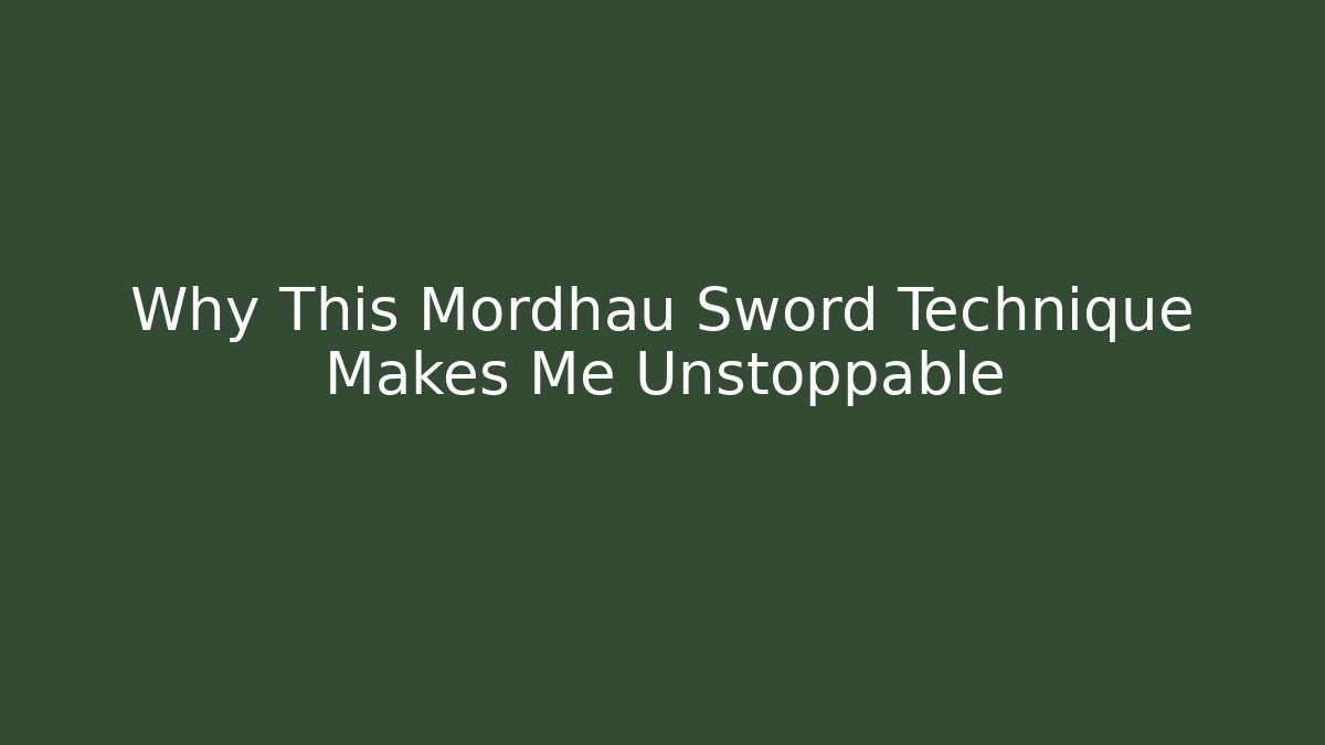 Why This Mordhau Sword Technique Makes Me Unstoppable