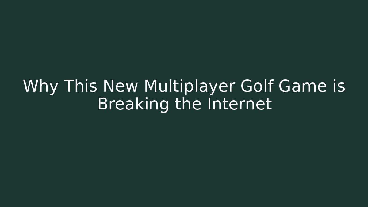 Why This New Multiplayer Golf Game is Breaking the Internet - Critter Realm