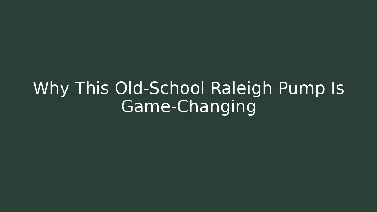 Why This Old-School Raleigh Pump Is Game-Changing