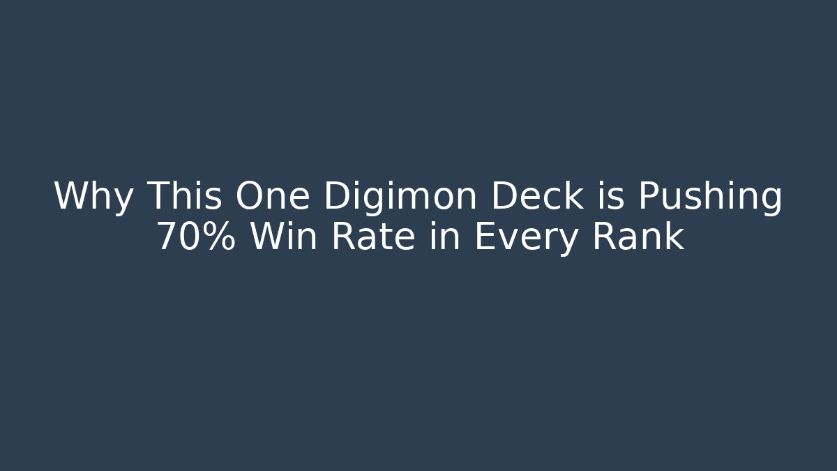 Why This One Digimon Deck is Pushing 70% Win Rate in Every Rank - Critter Realm