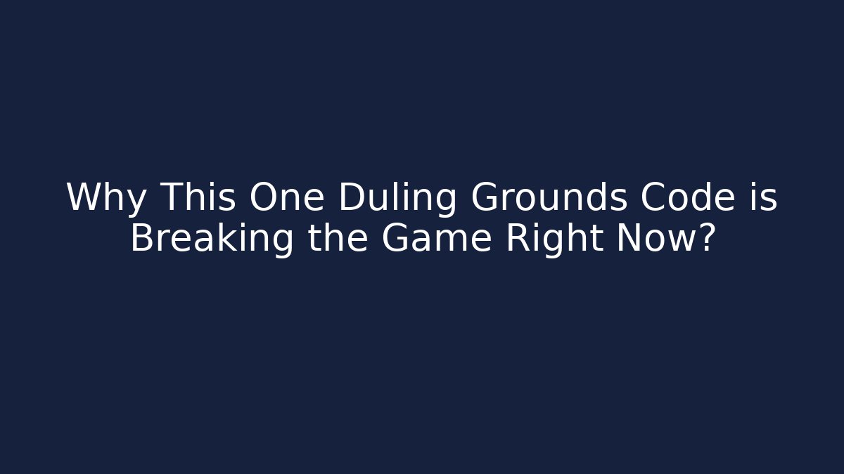Why This One Duling Grounds Code is Breaking the Game Right Now? - Critter Realm