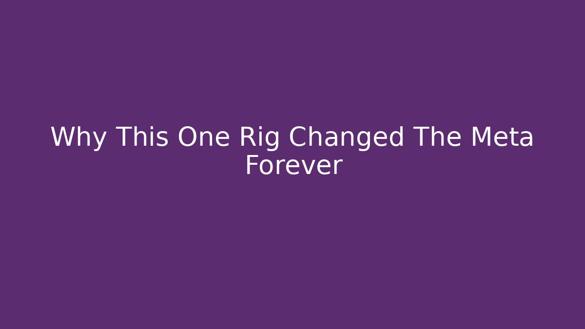 Why This One Rig Changed The Meta Forever - Critter Realm