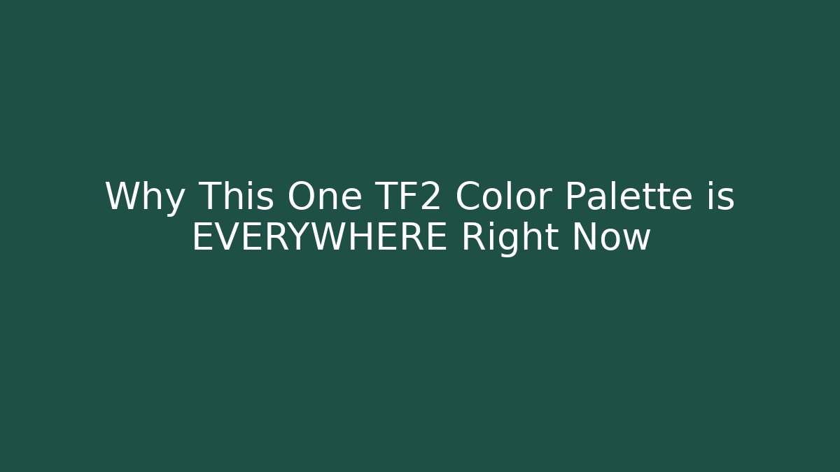 Why This One TF2 Color Palette is EVERYWHERE Right Now - Critter Realm