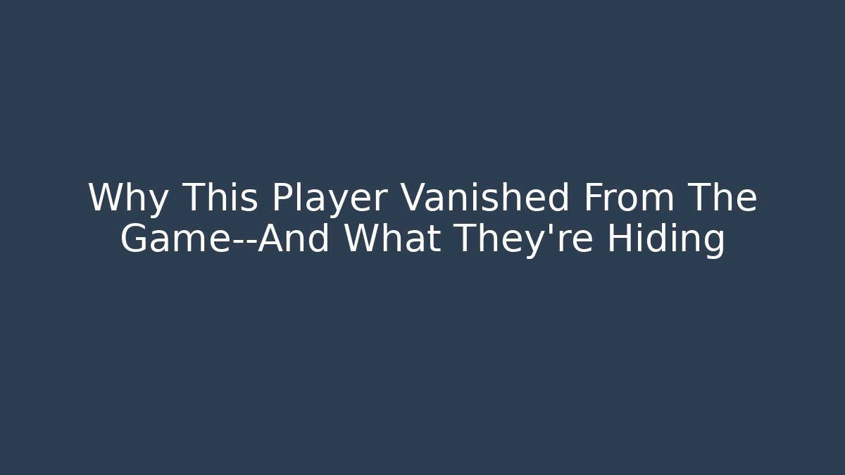 Why This Player Vanished From The Game—And What They're Hiding - Critter Realm