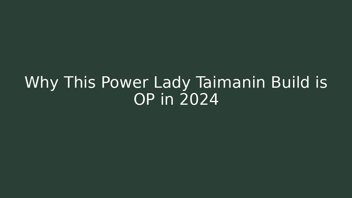Why This Power Lady Taimanin Build is OP in 2024