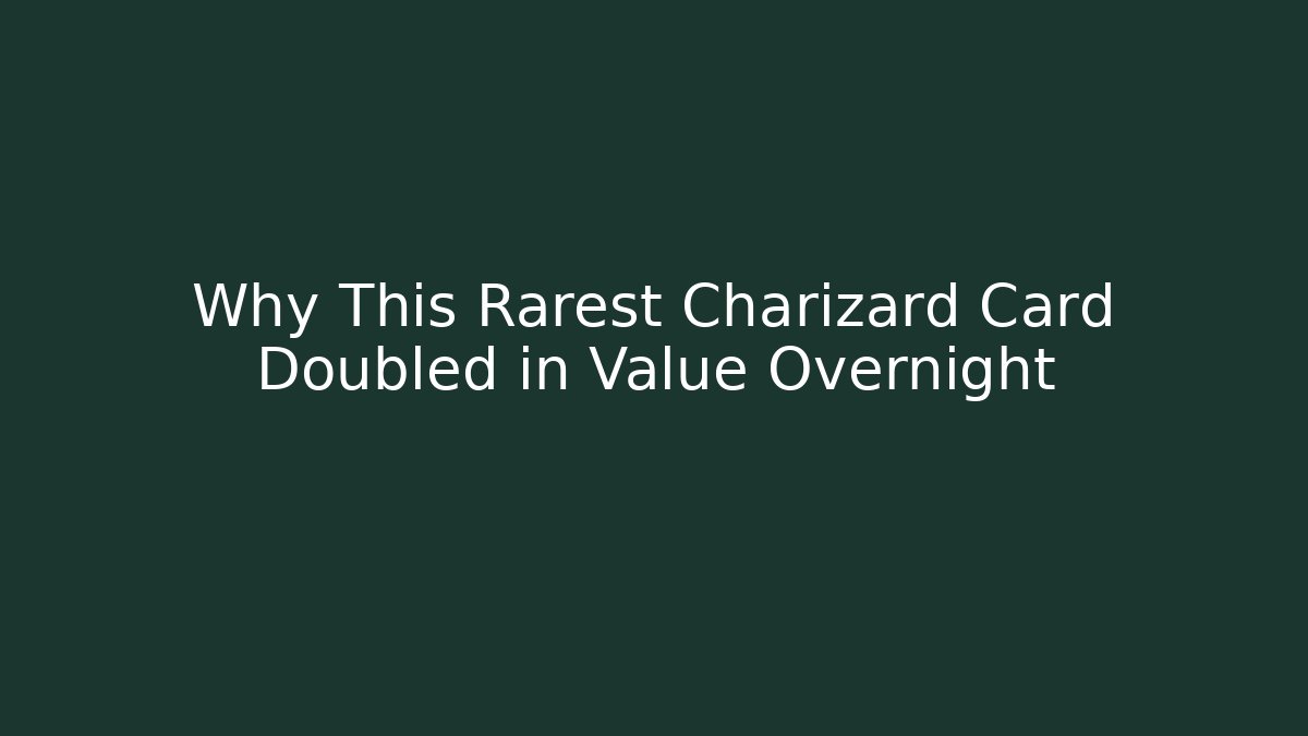 Why This Rarest Charizard Card Doubled in Value Overnight - Critter Realm