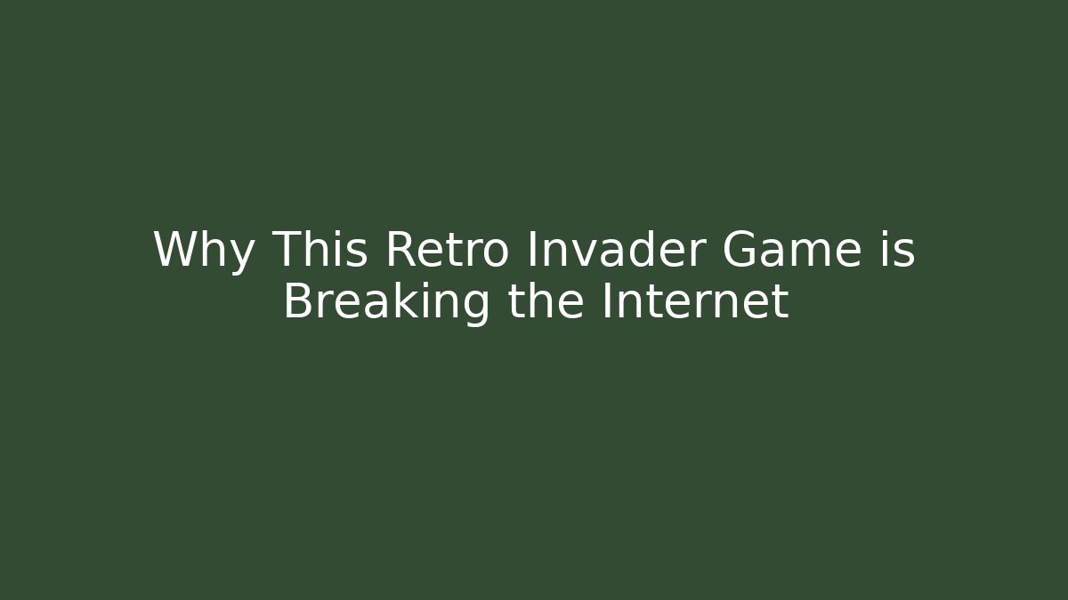 Why This Retro Invader Game is Breaking the Internet