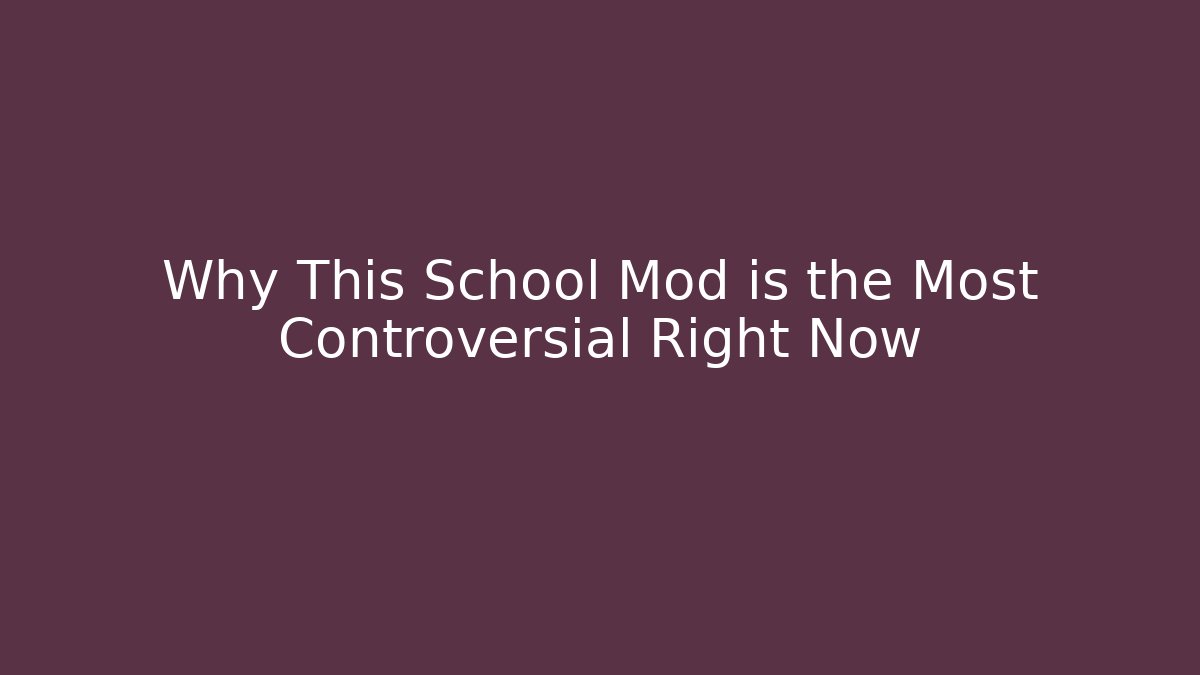 Why This School Mod is the Most Controversial Right Now - Critter Realm