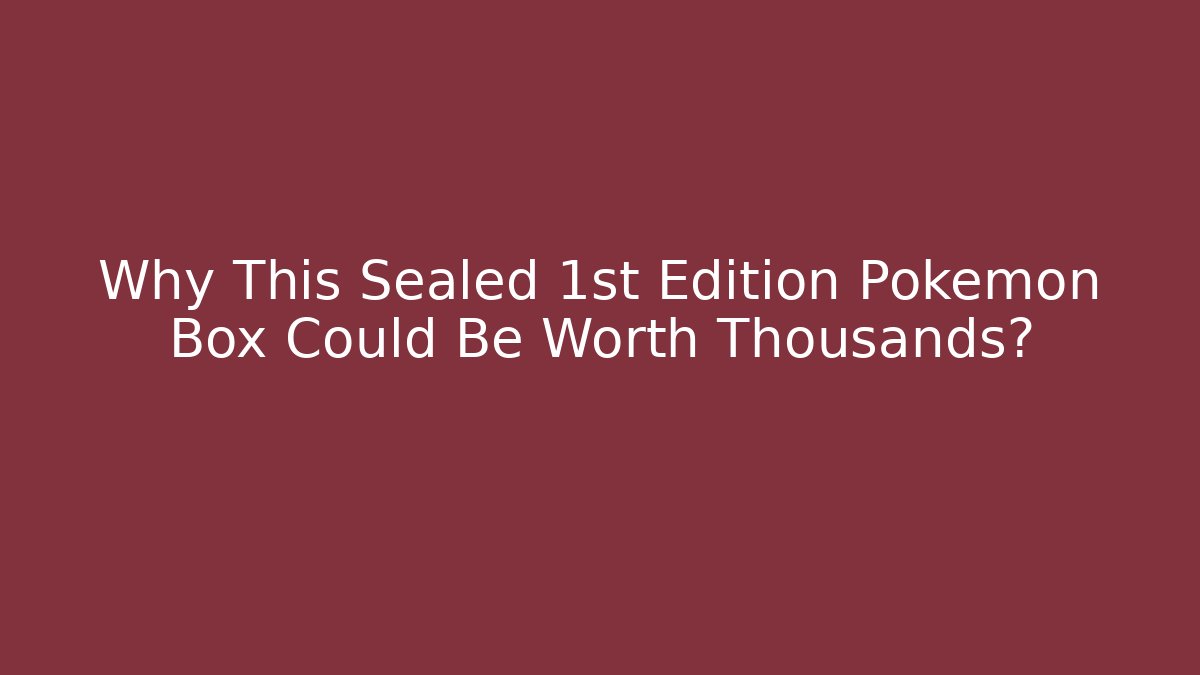 Why This Sealed 1st Edition Pokemon Box Could Be Worth Thousands?