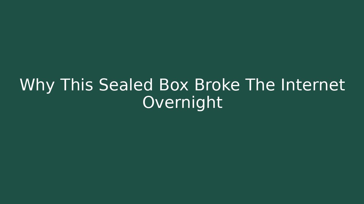 Why This Sealed Box Broke The Internet Overnight