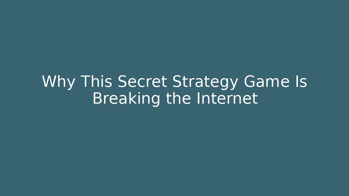 Why This Secret Strategy Game Is Breaking the Internet - Critter Realm