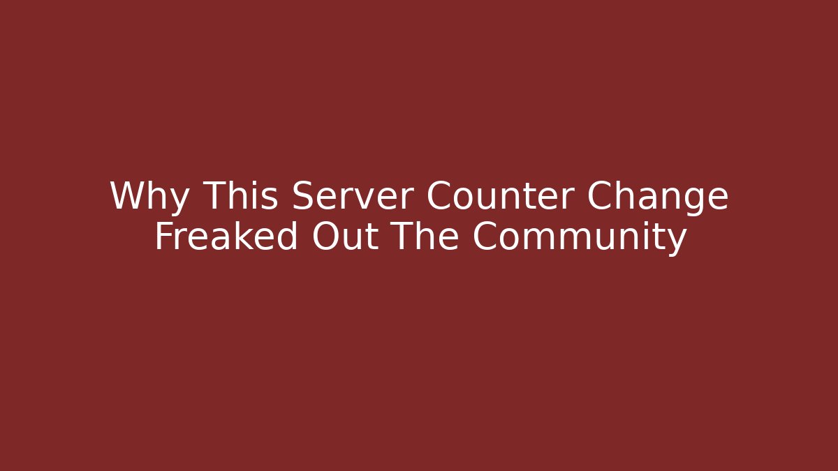 Why This Server Counter Change Freaked Out The Community - Critter Realm