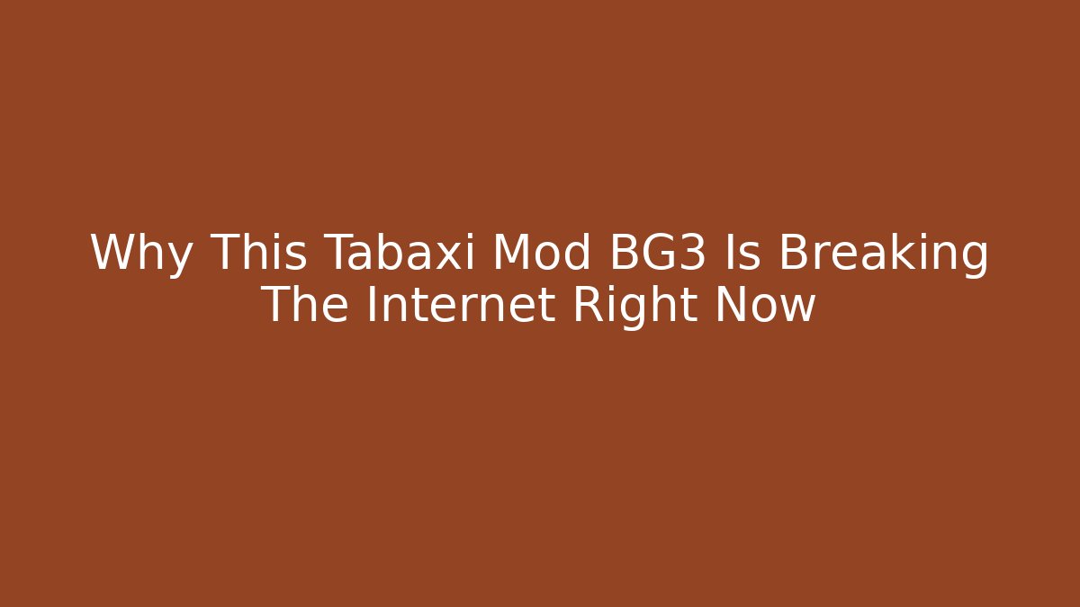 Why This Tabaxi Mod BG3 Is Breaking The Internet Right Now