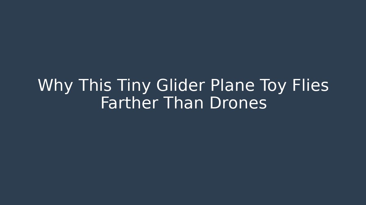 Why This Tiny Glider Plane Toy Flies Farther Than Drones