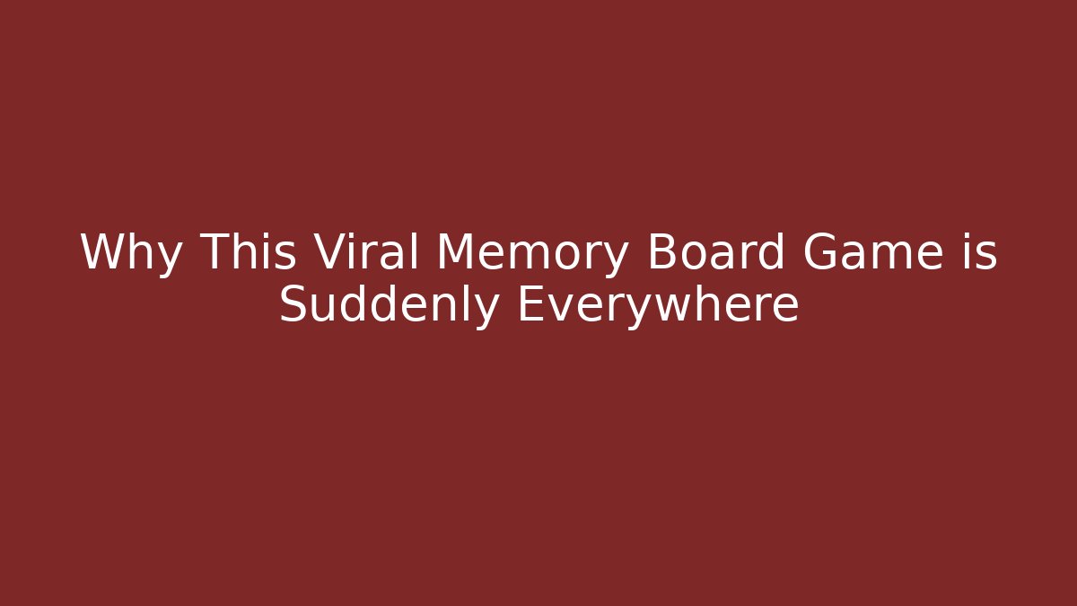 Why This Viral Memory Board Game is Suddenly Everywhere - Critter Realm