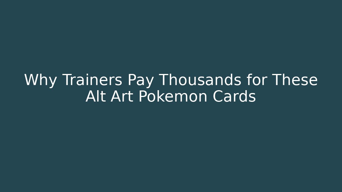 Why Trainers Pay Thousands for These Alt Art Pokémon Cards