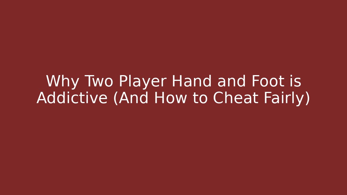 Why Two Player Hand and Foot is Addictive (And How to Cheat Fairly) - Critter Realm