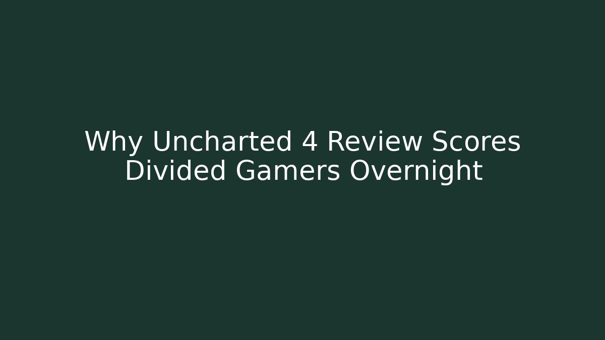 Why Uncharted 4 Review Scores Divided Gamers Overnight