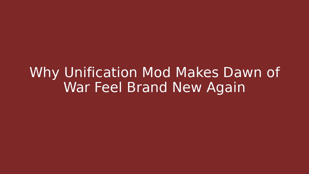 Why Unification Mod Makes Dawn of War Feel Brand New Again - Critter Realm
