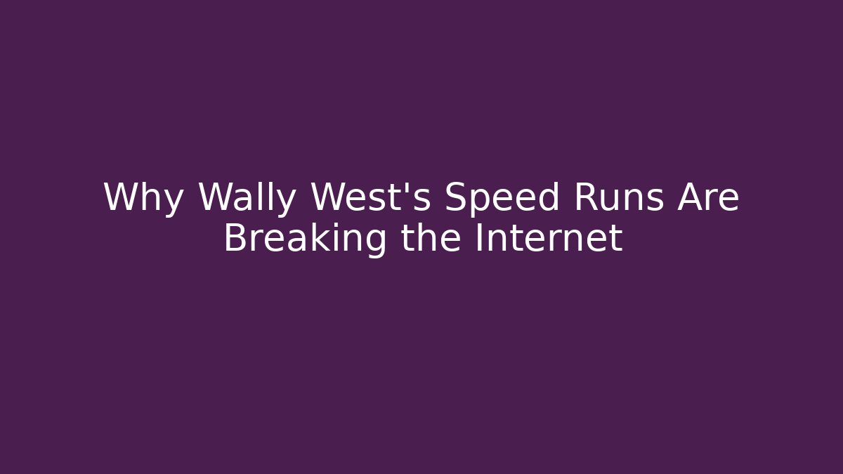 Why Wally West's Speed Runs Are Breaking the Internet