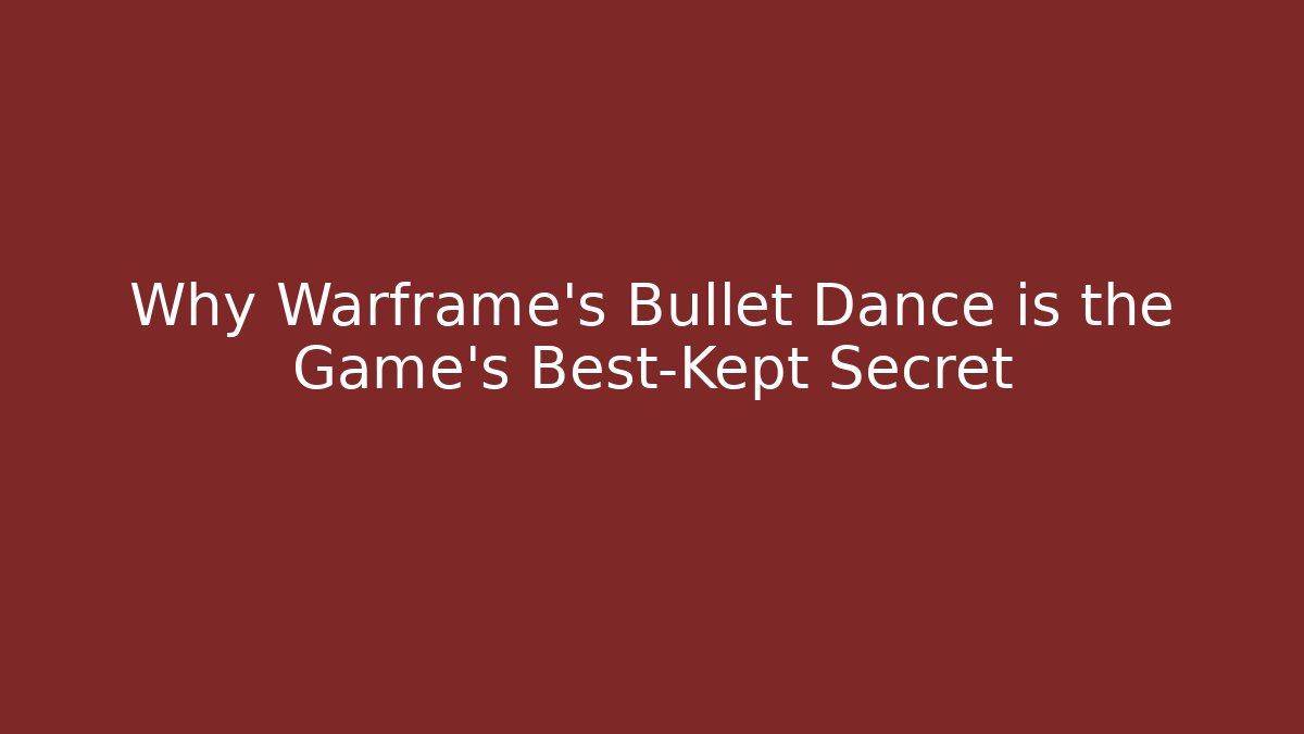Why Warframe’s Bullet Dance is the Game’s Best-Kept Secret - Critter Realm