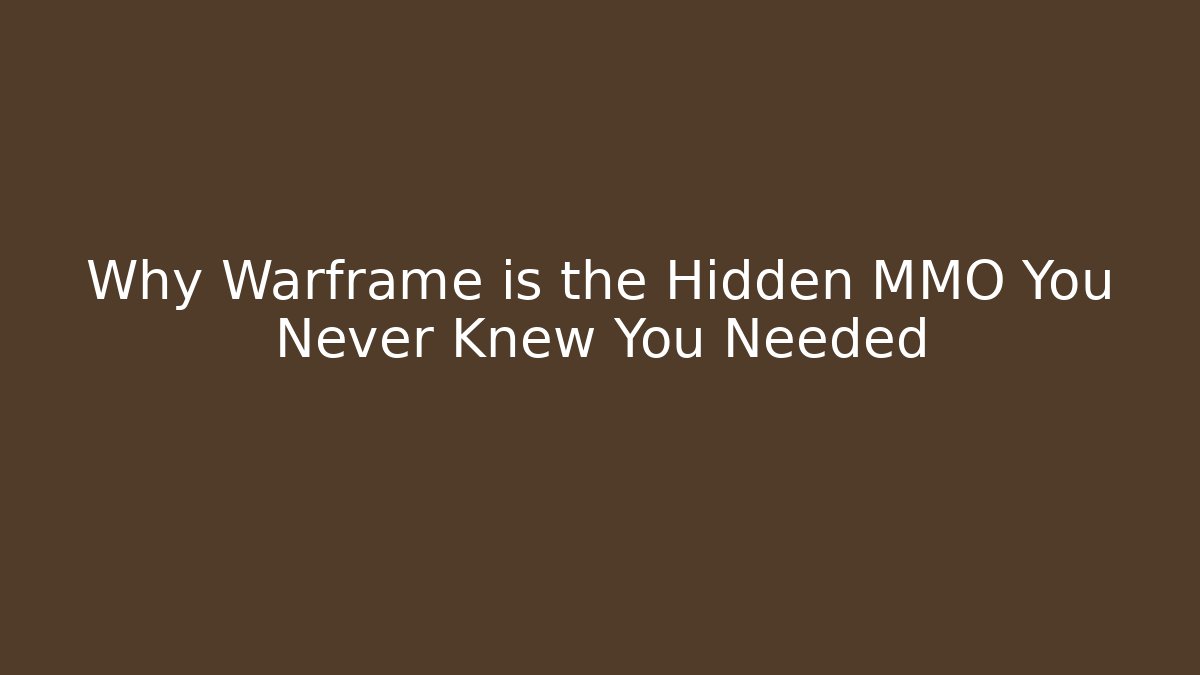 Why Warframe is the Hidden MMO You Never Knew You Needed - Critter Realm