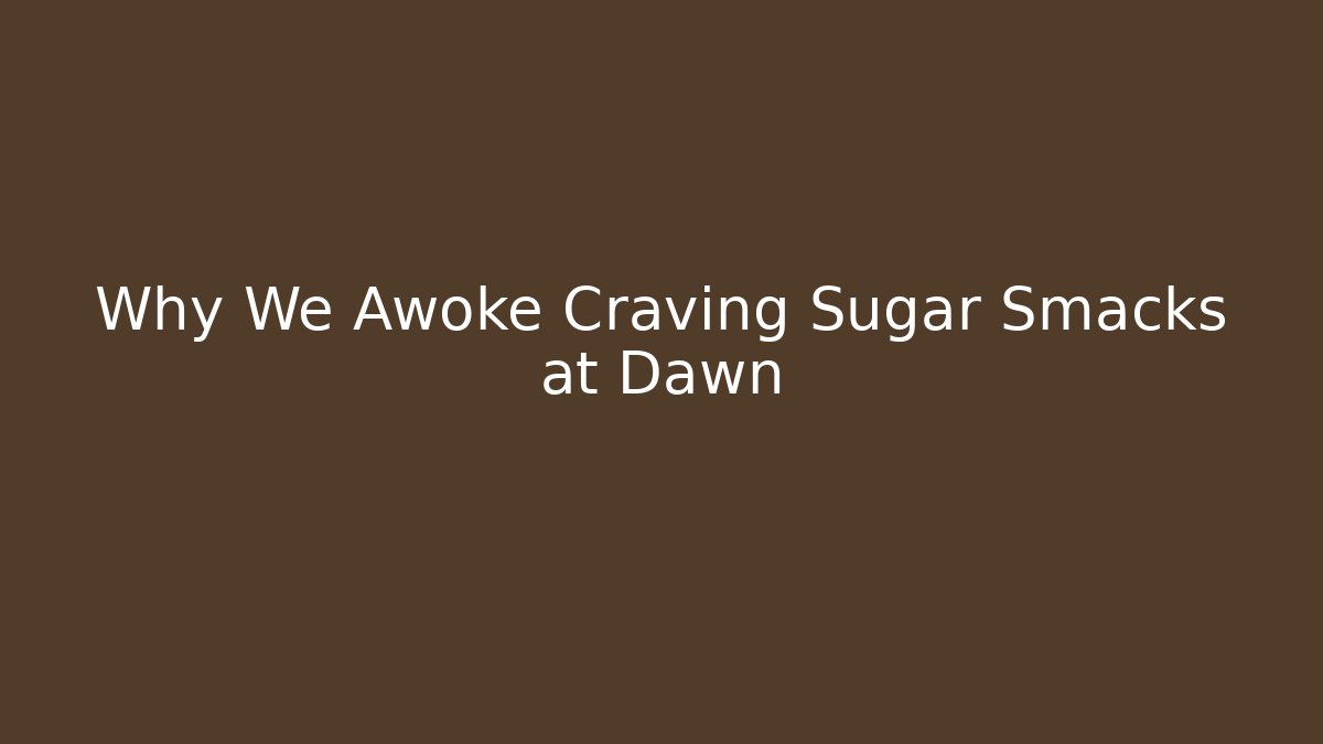 Why We Awoke Craving Sugar Smacks at Dawn