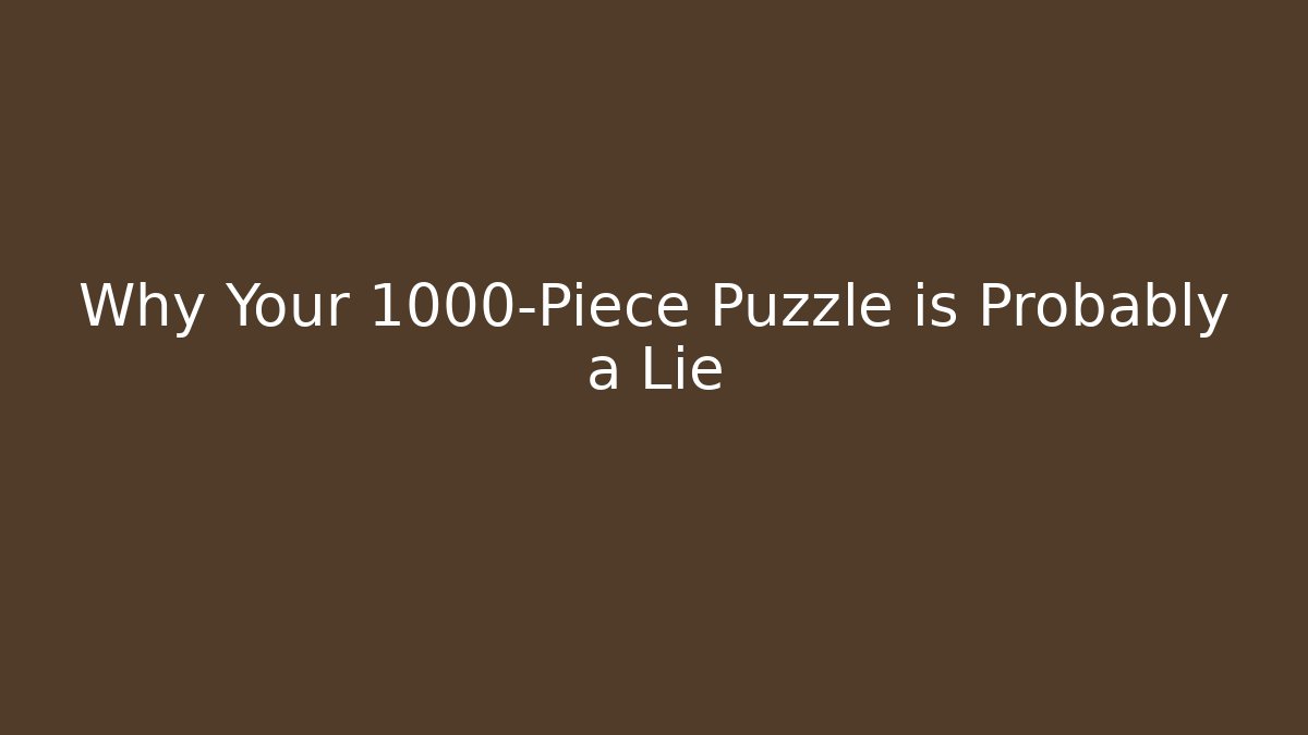 Why Your 1000-Piece Puzzle is Probably a Lie