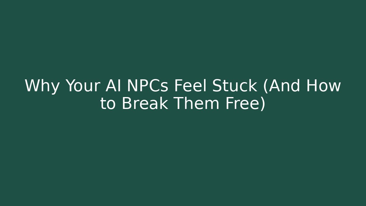 Why Your AI NPCs Feel Stuck (And How to Break Them Free)