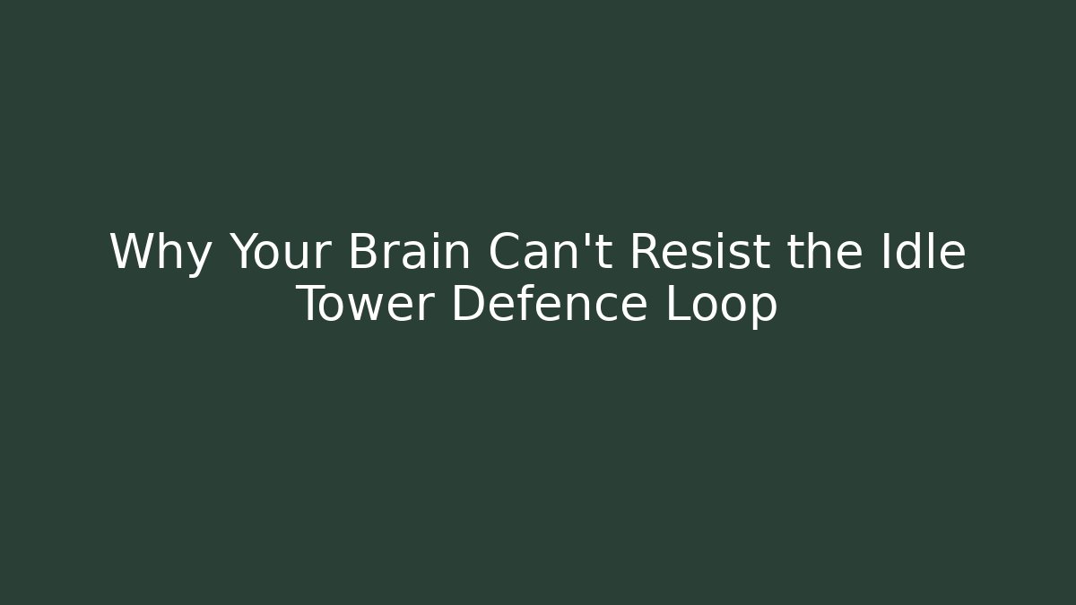Why Your Brain Can't Resist the Idle Tower Defence Loop
