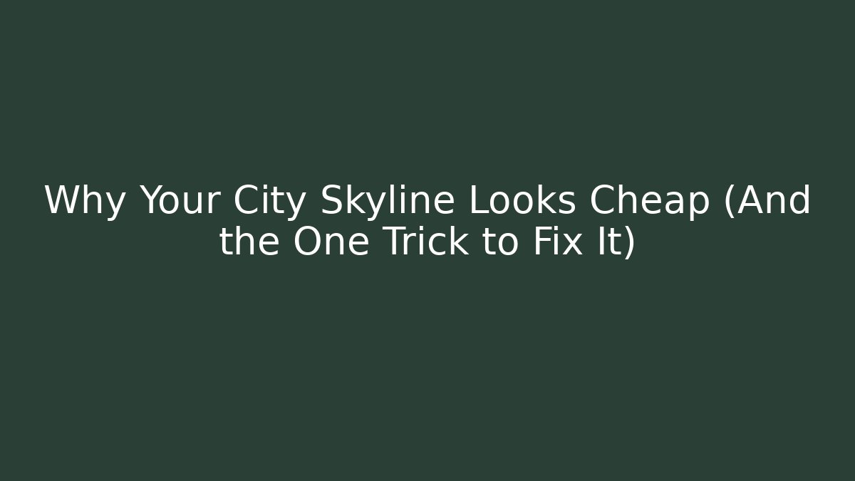 Why Your City Skyline Looks Cheap (And the One Trick to Fix It)