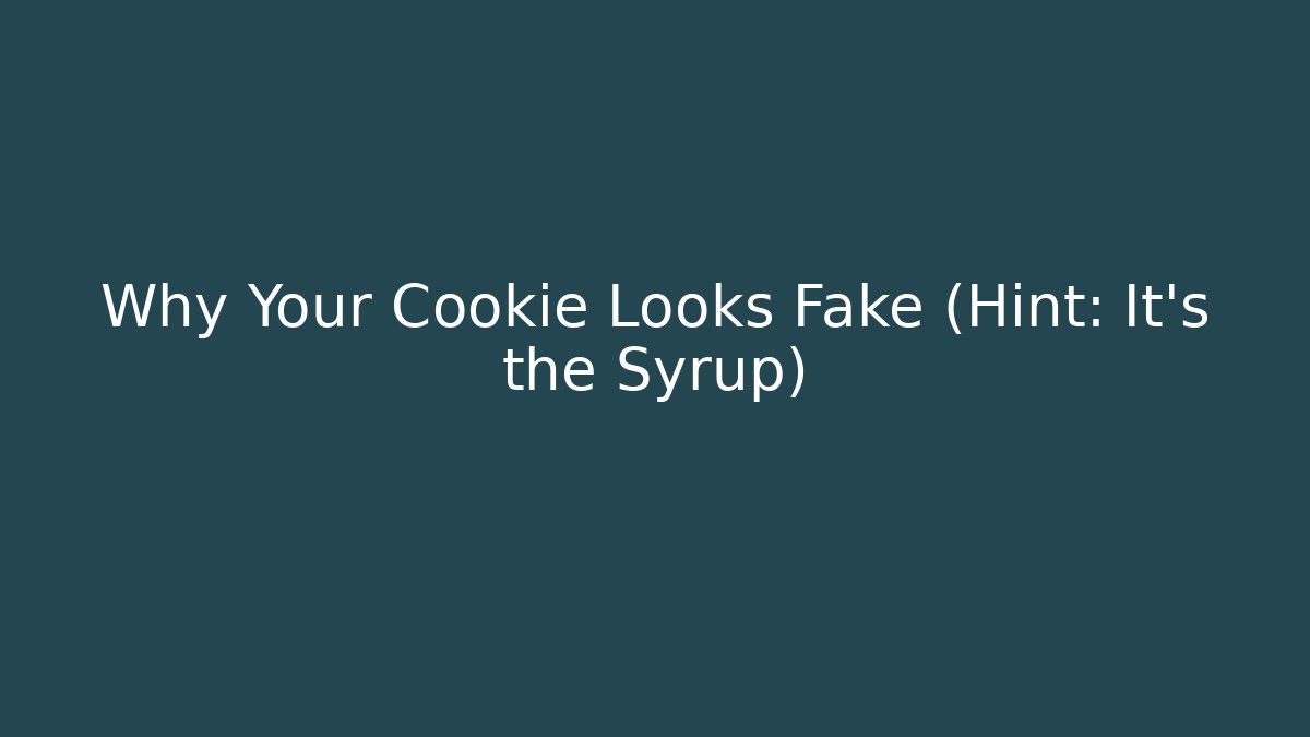 Why Your Cookie Looks Fake (Hint: It's the Syrup)