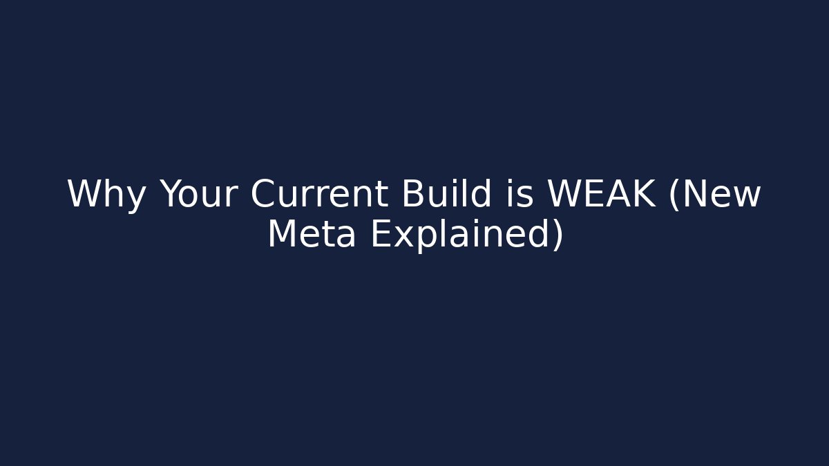 Why Your Current Build is WEAK (New Meta Explained) - Critter Realm