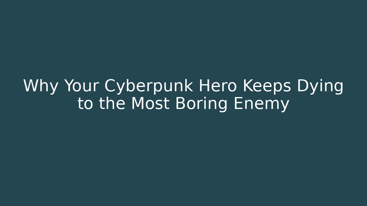 Why Your Cyberpunk Hero Keeps Dying to the Most Boring Enemy