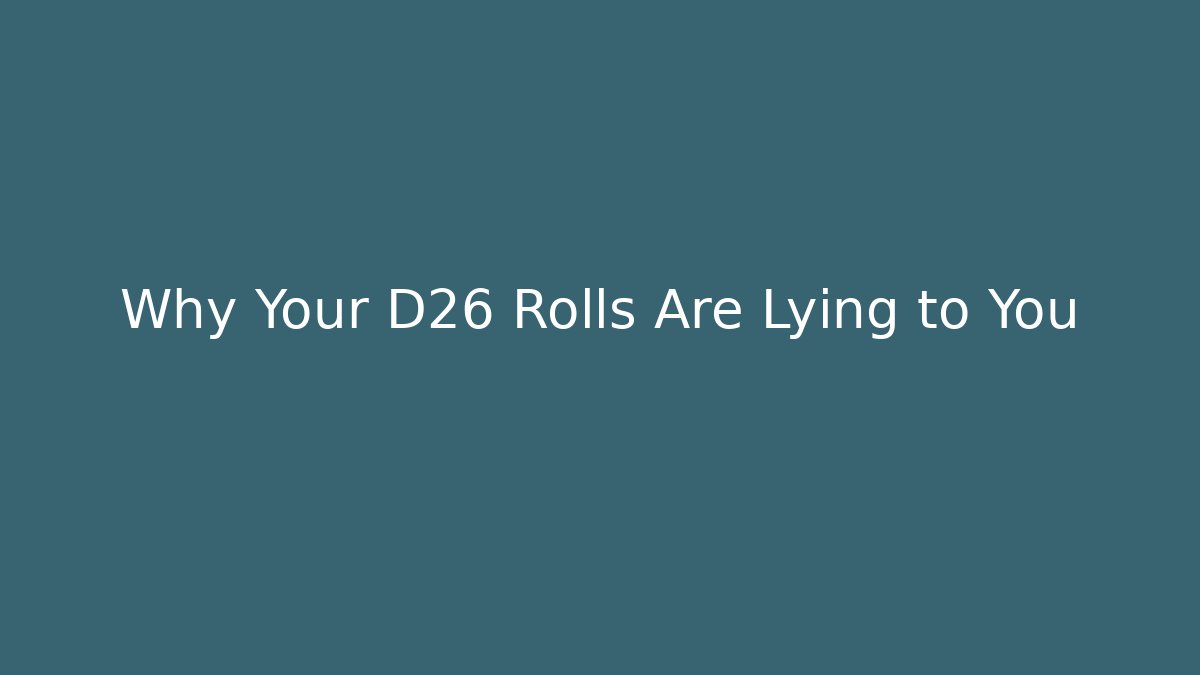 Why Your D26 Rolls Are Lying to You