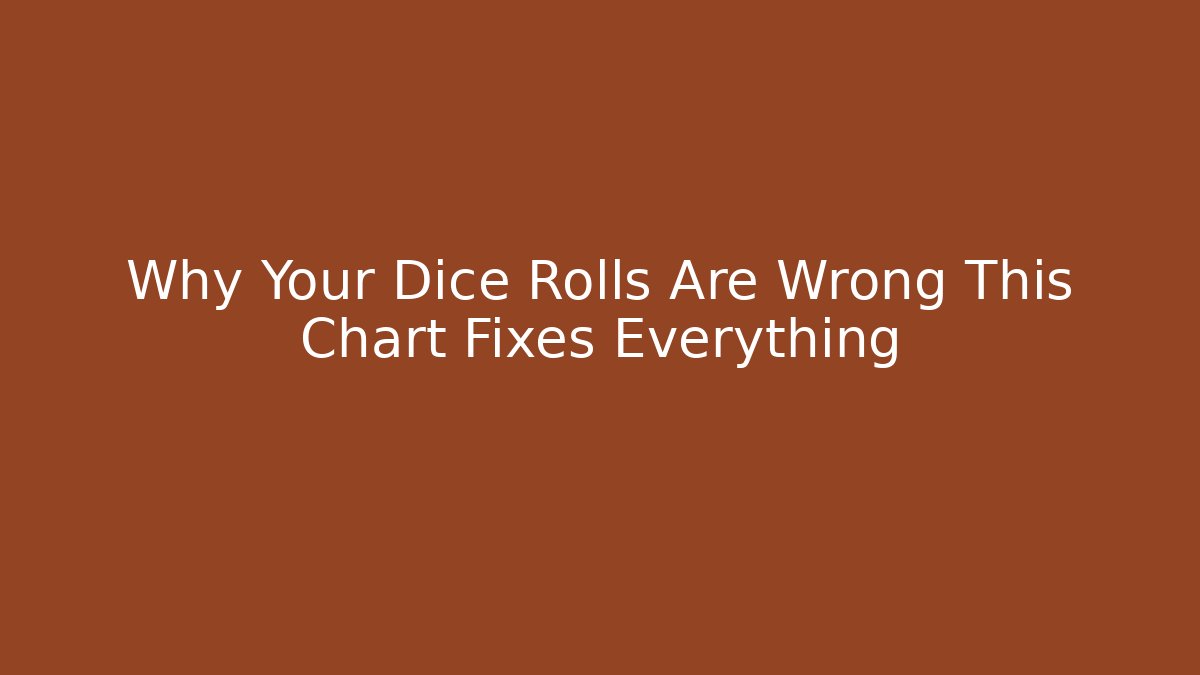 Why Your Dice Rolls Are Wrong This Chart Fixes Everything