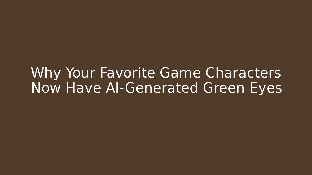 Why Your Favorite Game Characters Now Have AI-Generated Green Eyes