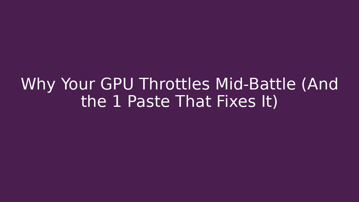 Why Your GPU Throttles Mid-Battle (And the 1 Paste That Fixes It)