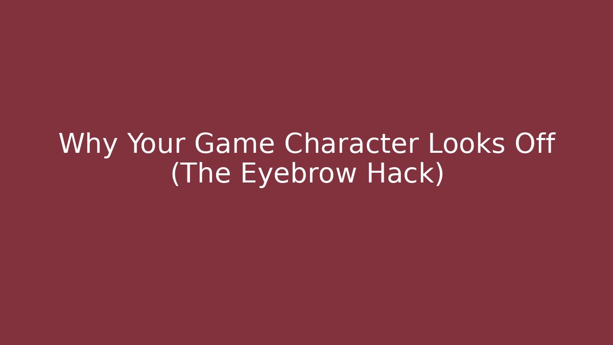 Why Your Game Character Looks Off (The Eyebrow Hack) - Critter Realm