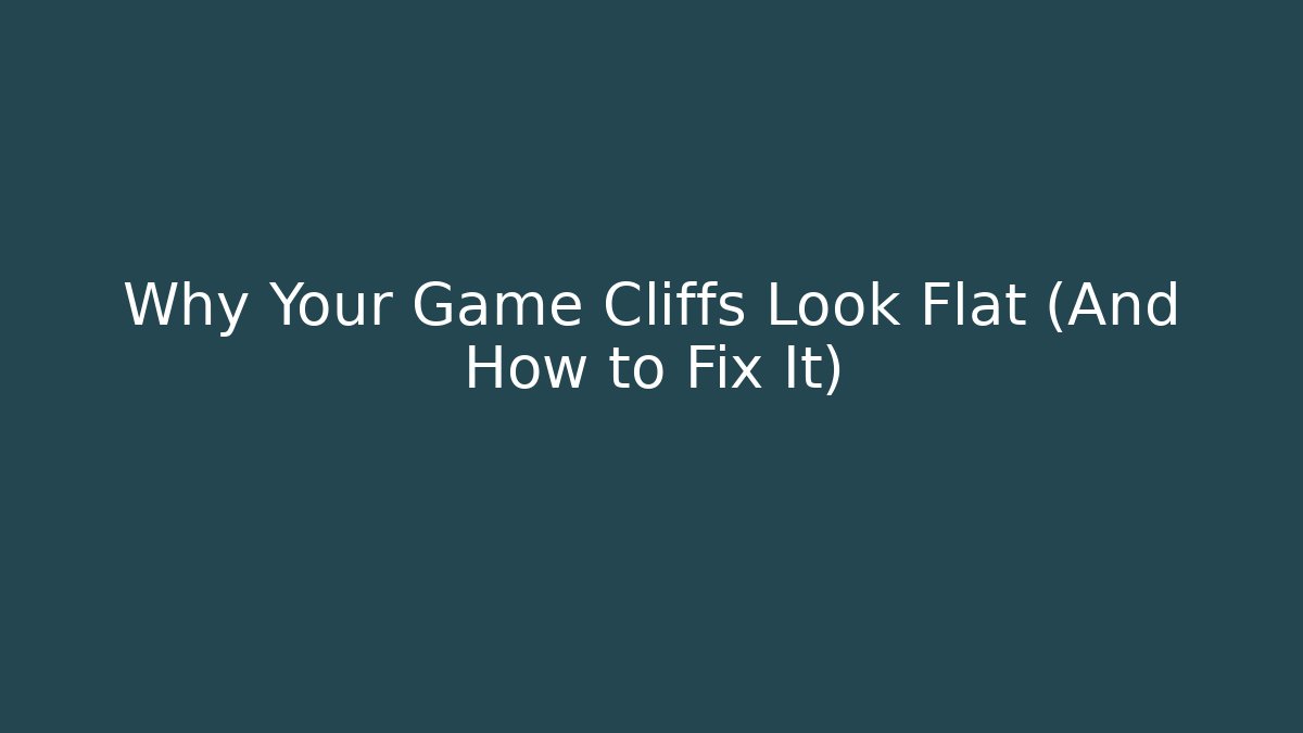 Why Your Game Cliffs Look Flat (And How to Fix It)