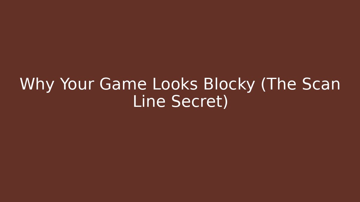 Why Your Game Looks Blocky (The Scan Line Secret)